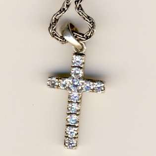Silver necklace with cross pendant - as per scan