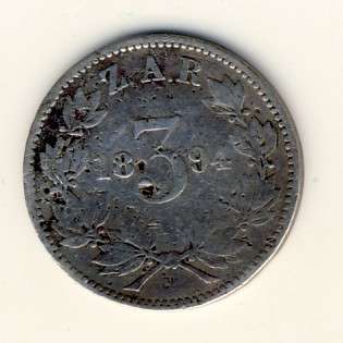 1894 SCARCE Kruger tickey - 3 pence