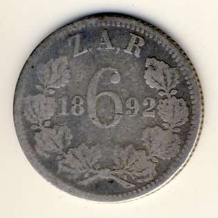 1892 Kruger sixpence - worth R950 in F @@@ Crazy R1 Start