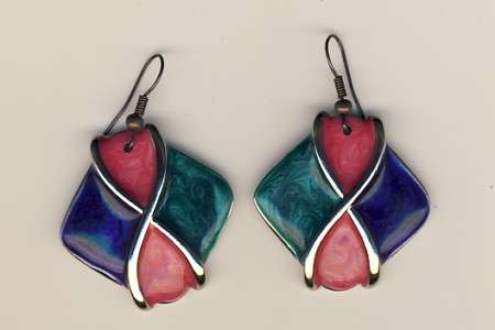 Colourful costume jewelery earrings