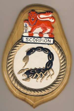 Ship's badge SCORPION 15cm x11cm -  as per scan