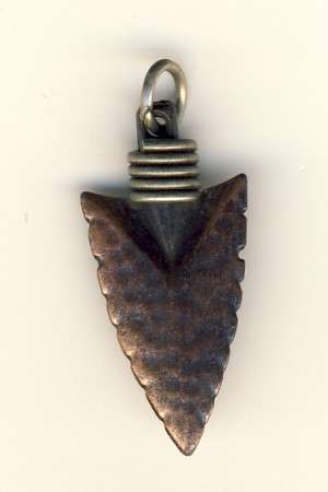 Brass shark's tooth pendant