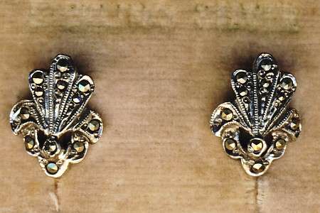 Pair of marcasite earrings - from 1950's