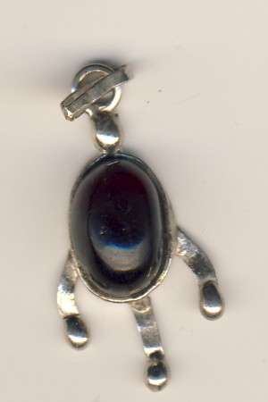 Silver pendant with blood stone
