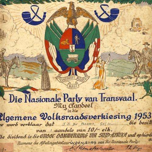 1953 Andele in algemene Volksraad verkiesing - In poor condition