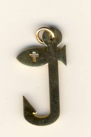 Christian Fish Hook and Cross pendant