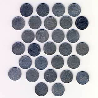 Lot of 29 Reichspfennig Coins with Swastika - @@@ Crazy R1 Start