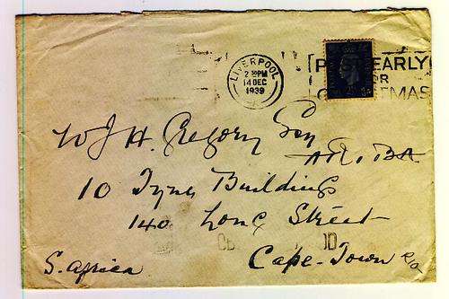 Posted from England to South Africa