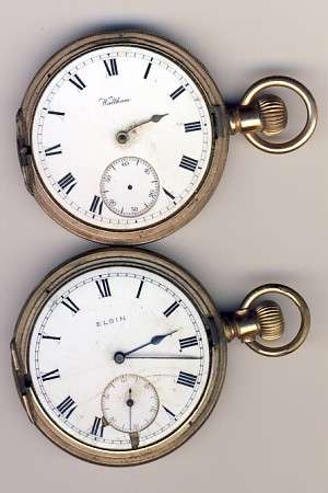2 Pocket watches - misused - Elgin & Waltham as per scan - one inscribed D . Louwrens