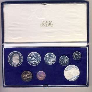 1985 proof set with parliament Silver Rand