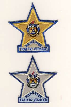 Milnerton Traffic Police silver & gold stars as per scan - sold as a pair