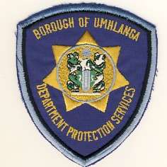 Borough of Umhlanga Protection Services cloth badge as per scan