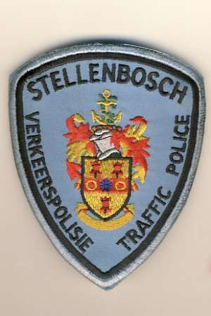 Stellenbosch Traffic Police  - old type cloth badge with metal backing as per scan