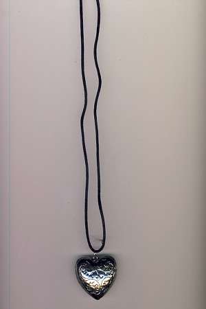 Heart shaped large pendant - silver colour