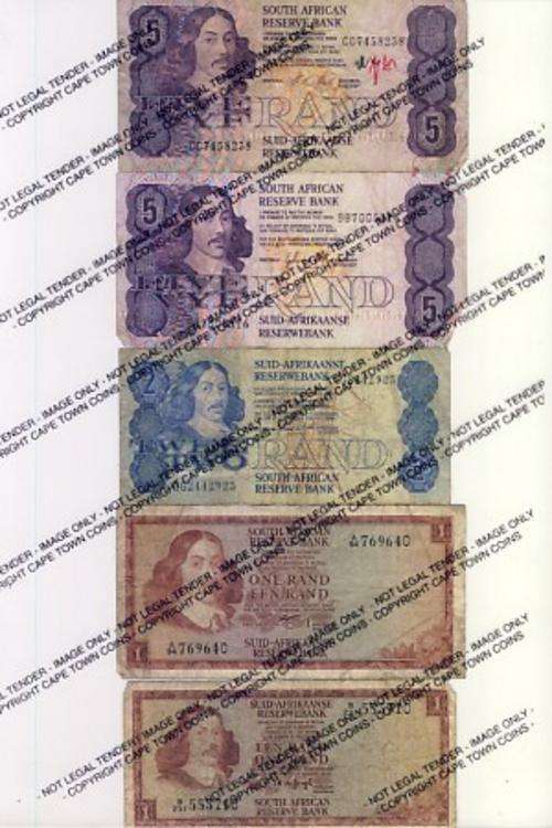 Lot of 5 different notes as per scan - well used