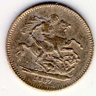 Great Britain small 1887 coin in gold colour - I have not seen this one before