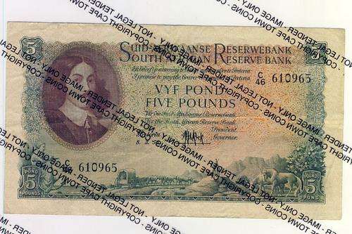 MH de Kock third issue 1956 Afr over Eng 5 Pound - Low mintage REDUCED