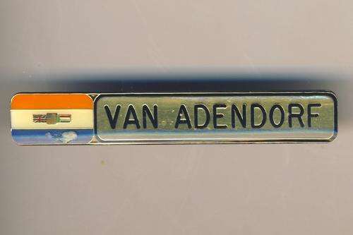 SADF nametag with old SA flag - van Adendorf