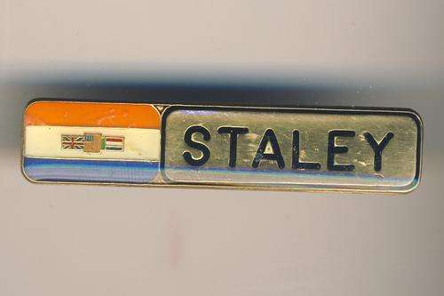 SADF nametag with old SA flag - Staley