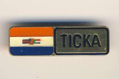 SADF nametag with old SA flag - Ticka