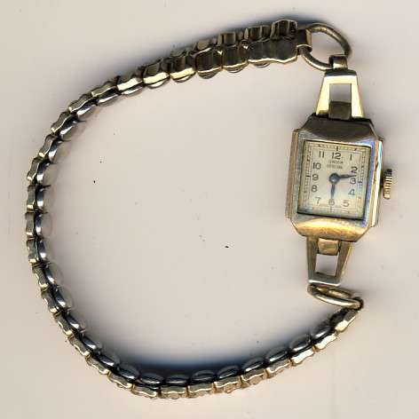 Gold colour Union Special wind-up watch - not working - as per scan