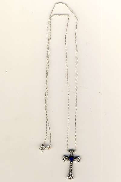 Sterling silver cross pendant with necklace - as per scan