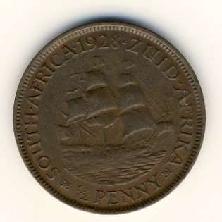 SAU bronze 1928 half penny - @@@ Crazy R1 Start