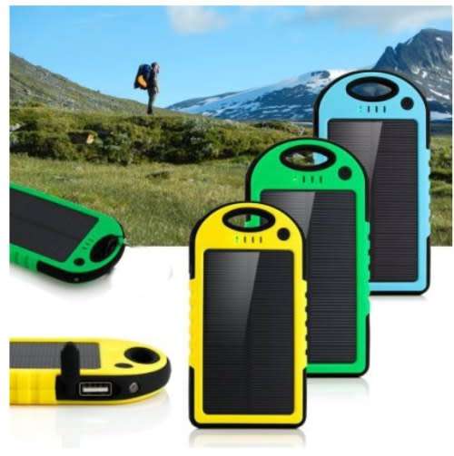 WATER RESISTANT SOLAR POWER BANK (Blue)