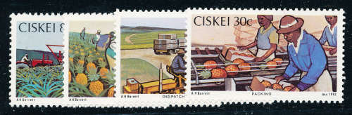 Ciskei - 1982 - Pineapple Industry - set of 4 - mint unhinged . SACC 26-29 .