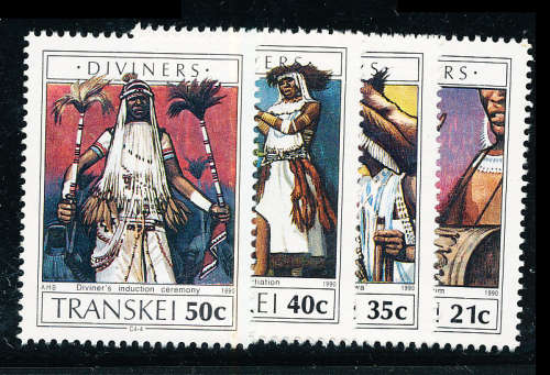 Transkei - 1990 - Diviners of Transkei - set of 4 - mint unhinged . SACC 256-259 .