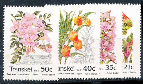 Transkei - 1990 - Indigenous Flora - set of 4 - mint unhinged . SACC 261-264 .