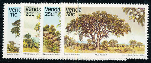 Venda - 1984 - Indigenous Trees - set of 4 - mint unhinged . SACC 96-99 .