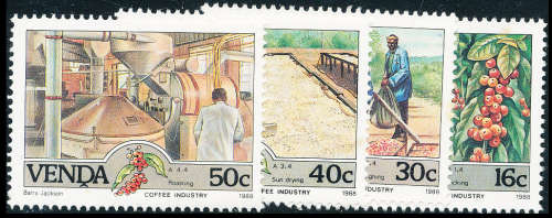 Venda - 1988 - Coffee Industry - set of 4 - mint unhinged . SACC 168-171 .