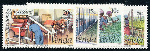 Venda - 1980 - Tea Cultivation - set of 4 mint unhinged . SACC 26-29 .