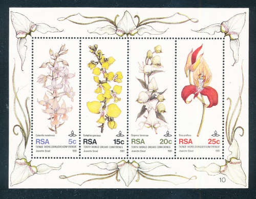 South Africa - 1981 - Orchids - m/sheet mint unhinged . SACC 506 .