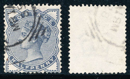 Great Britain - 1883 - 1884 - Victoria ½d slate-blue fine used C.D.S. SG 187 .