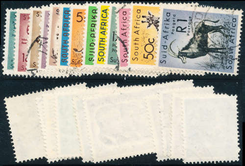 South Africa - 1961 - 1st Dec Defins - set of 13 fine used . SACC 184 - 196 .