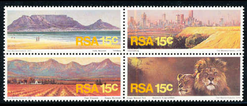 South Africa - 1975 - Tourism - 15c Block of 4 mint unhinged . SG 393-396 .