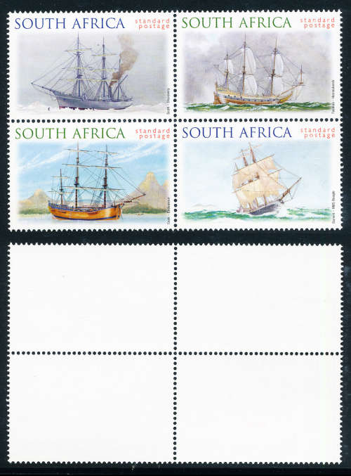 South Africa - 1999 - Sailing ships of Southern ocean - Block of 4 mint unhinged . SACC 1188-1191 .