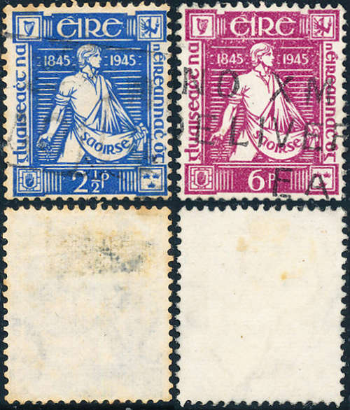 Ireland - 1945 - Death Cent of Thomas Davis - Set of 2 fine used . SG 136-137 .