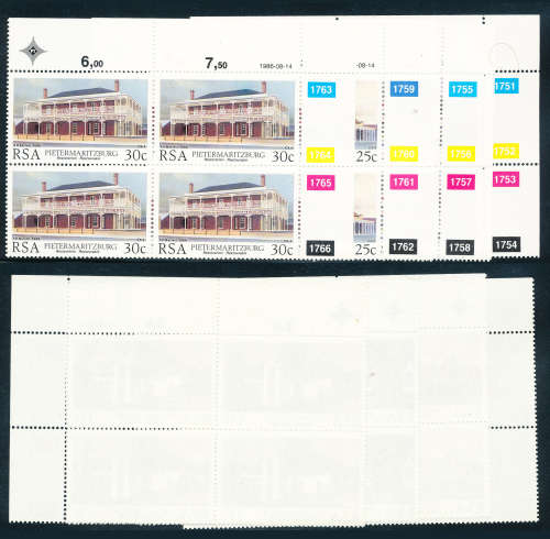 South Africa - 1986 - Restoration - set of 4 u.m. control . blocks of 4 . SACC 608-611 .