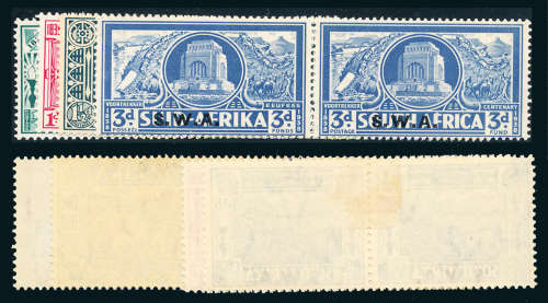 South West Africa - 1938 - Cent of Voortrekker Mem Fund - set of 4 horiz pairs mint . SG 132-135