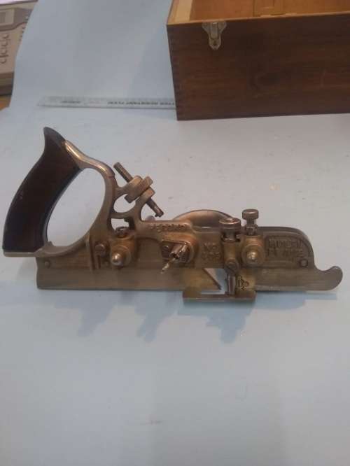 Tools - Record multi-plane No.405 in wooden box with 24 cutters - Made by Tungsten steel cutters.