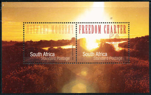 South Africa - 2005 - 50th Anniv of Freedom Charter - m/sheet mint unhinged . SACC 1718 .