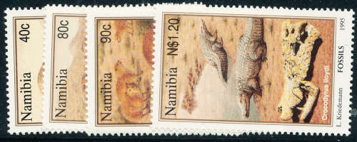 Namibia - 1995 - Namibian Fossils - set of 4 mint unhinged . SACC 126-129 .