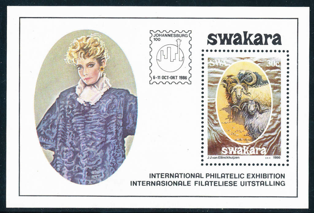 South West Africa - 1986 - Karakul industry - 30c m/sheet mint unhinged - SACC 480a