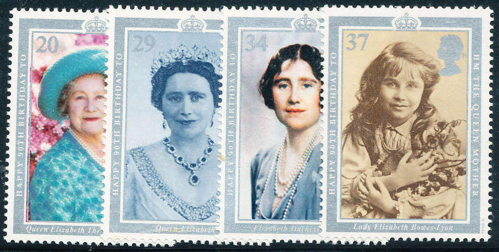Great Britain - 1990 - 90th Birthday Queen Mother- set of 4 mint unhinged . SG 1507-1510 .
