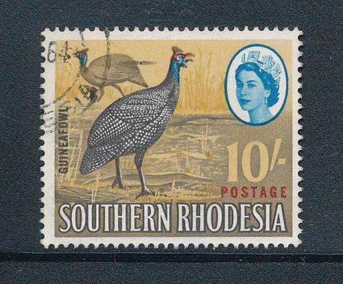 Southern Rhodesia - 1964 - Eliz 2 - 10s v.f.used var Tail Feather Flaw (SACC 106a, SG 104a).