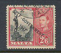 Malta - 1948-53 - Self Govt Ovpts - 2s6d black & scarlet fine used (SG 246).