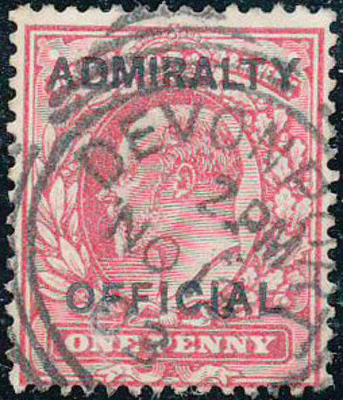 Great Britain Official Stamps -1903-04 -Admiralty Official - 1d fine used.(SG O108)
